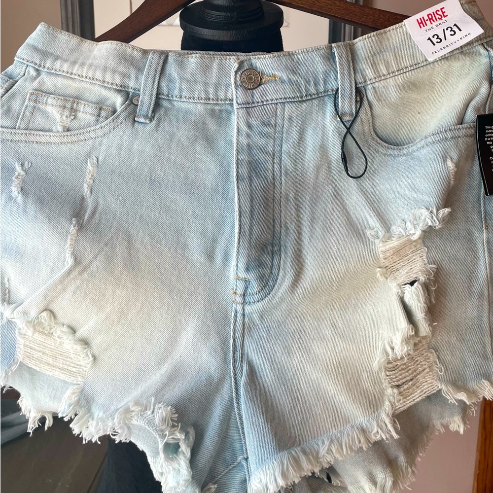 NWT Celebrity Pink - high waist distressed shorts